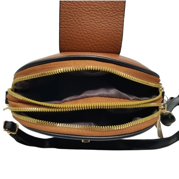 Brown and black Pebbled Crossbody Purse - Picture 7 of 10